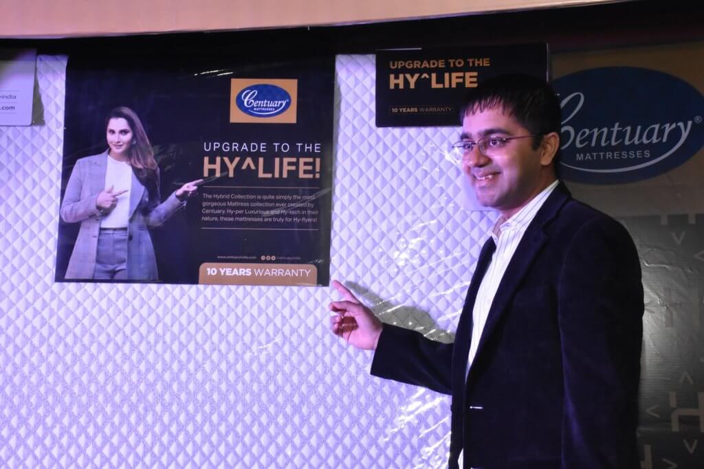 Mr.Uttam Malani, Executive Director of Centuary Mattresses launching the luxury collection -Hybrid Collection