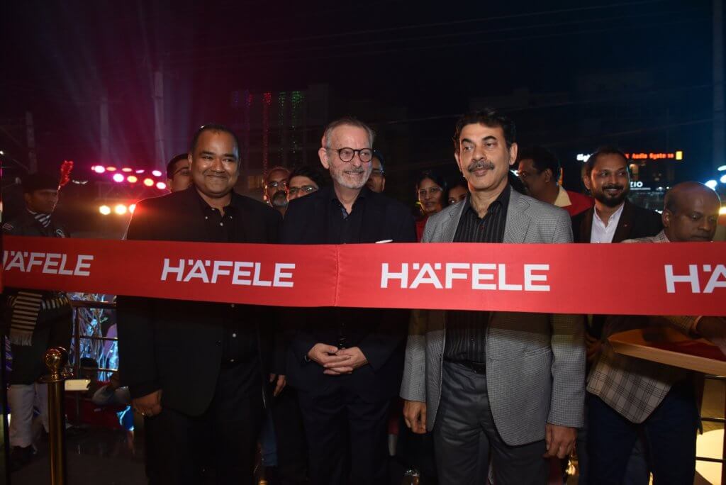 Sri Mr Jayesh Ranjan with with Mr. Jürgen Wolf, Managing Director, Häfele South Asia during the launching the Hafele Design Centre at Gachibowli in Hyderabad