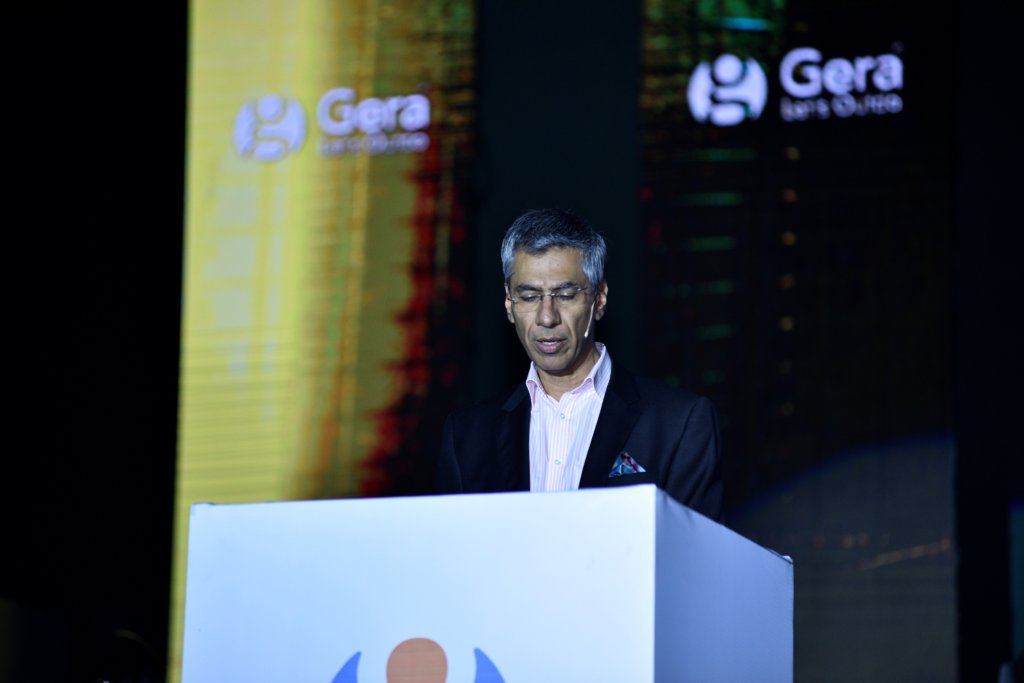 Mr. Rohit Gera, MD_ Gera Developments addressing the gathering on the occasion of the foundation laying of Gera's World of Joy