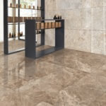 PGVT Omani Beige Marble & PGVT Emperador Grey Light_Retail Showroom_600x1200 MM