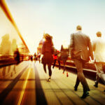 Business People Corporate Walking Commuting City Concept