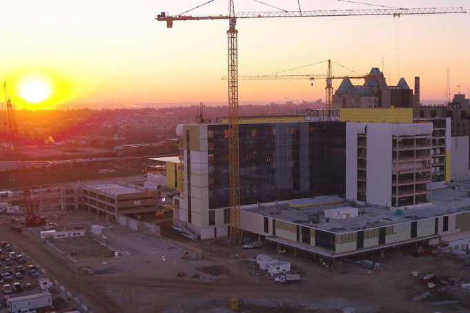 construction of hospital and college buildings