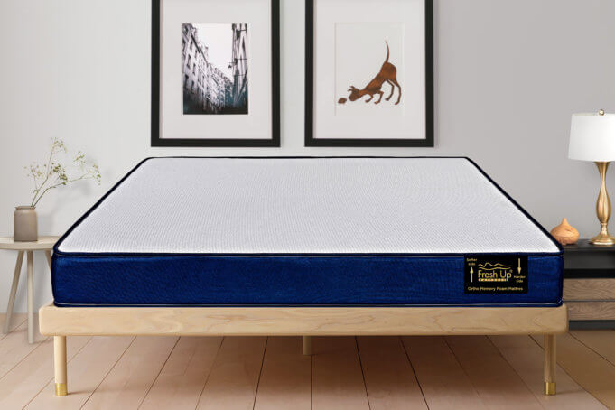 Orthopedic Mattress for Back Pain – Fresh Up Mattress Working from home has led everyone to work while lying in bed or being in an appropriate position, leading everyone to suffer from prolonged back pain. Fresh Up Orthopedic Mattress is designed to provide orthopedic support that keeps your spine in its natural alignment. A perfect combination of UHD foam and Adaptive Memory foam makes it the best mattress for back pain in India. Both sides being medium firm makes this Ortho mattress ideal for all types of sleeping positions. The open cell structure of the Foam along with uniquely designed fabric with Aërimesh Technology allows continuous airflow so that you have cool and comfortable nights.