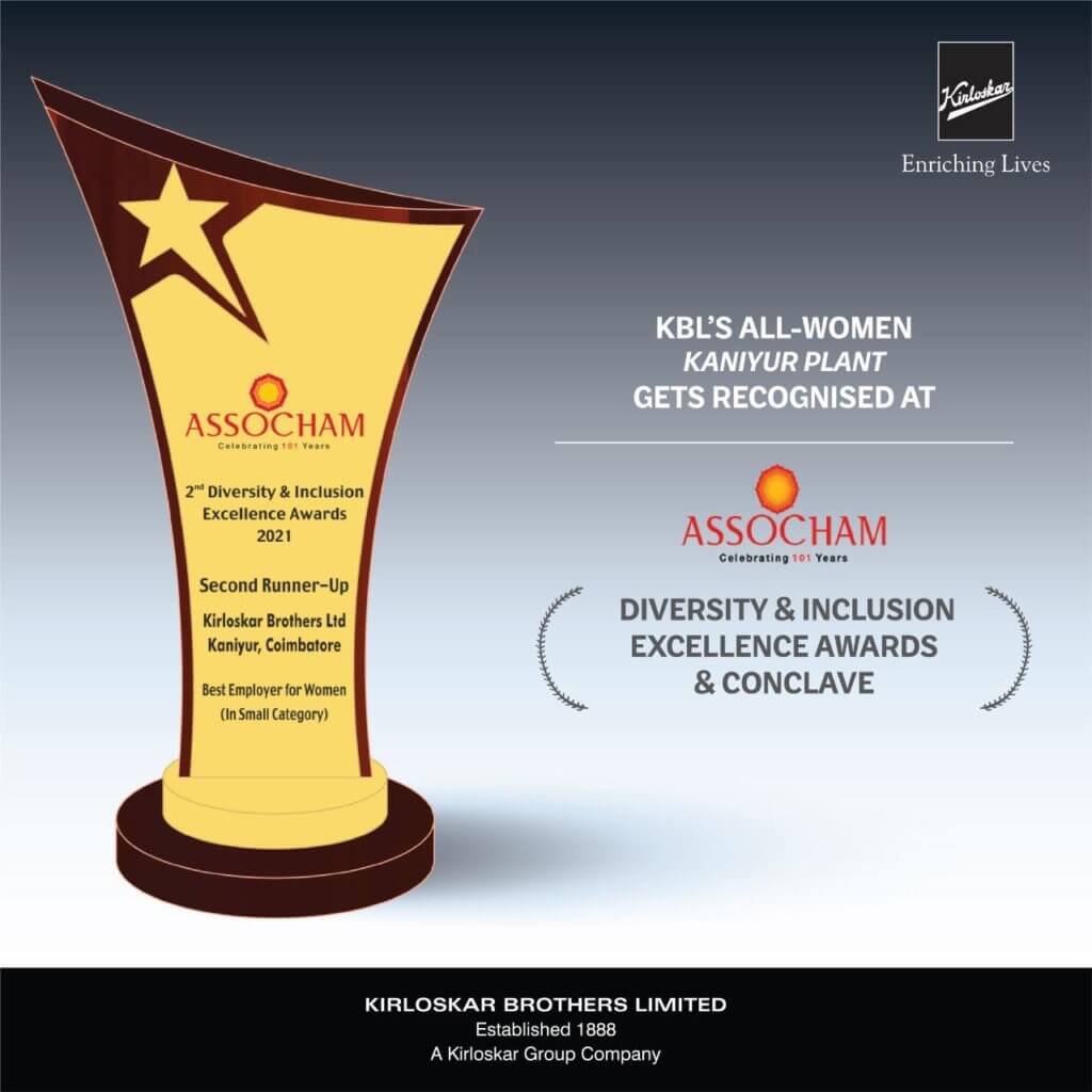 KBL Wins Big at 2nd ASSOCHAM Diversity & Inclusion Excellence Awards & Conclave and National Awards for Manufacturing Competitiveness 2019-2020
