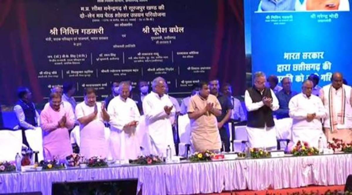 Union Minister for Road Transport and Highways Nitin Gadkari inaugurated and laid foundation stone for 33 national highway projects in Raipur, Chhattisgarh.